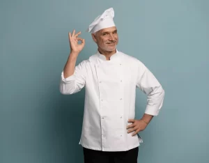 Perfil Miguel reseña cocinero del bro con gorro de chef